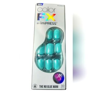 imPRESS Color FX No Glue Mani - Turquoise nails